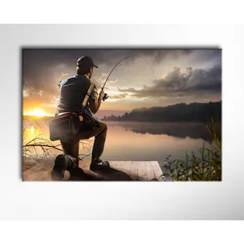 Obraz Malvis ® Obraz Rybář na molu ROZMĚR (šířka x výška): jednodílný obdélník 60x40 cm