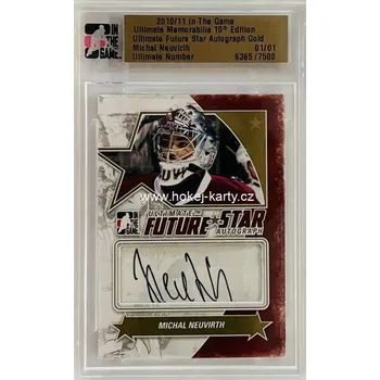 Sběratelství AUTO RC karta MICHAL NEUVIRTH 10-11 ITG Ultimate Memorabilia Future Star 1/1