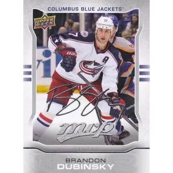 Sběratelská karetní hra paralel karta BRANDON DUBINSKY 14-15 MVP Silver Script číslo 135