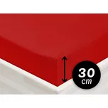 Jersey napínací prostěradlo na vysokou matraci JR-007 Sytě červené 180 x 220 - výška 30 cm