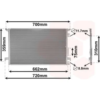 Výparník klimatizace Kondenzátor, klimatizace VAN WEZEL 37005333