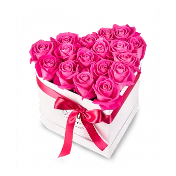 umělá květina Bílé srdce růžových růží 6 - 7 Ks