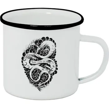 Plecháček - smaltový lem s potiskem Rattle Snake (Plecháček)