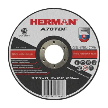 Řezný kotouč Řezný kotouč na ocel - HERMAN (180 x 1,5 x 22,23 mm / 1ks)