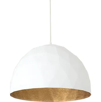 Nordic Design Bílo zlaté kovové závěsné světlo Leontine 35 cm