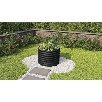 Vyvýšený záhon Vyvýšený záhon Vitavia Vita 630 Rund Ø 82,1 x 63 cm plechový černý