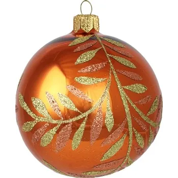 Vánoční ozdoba Skleněná vánoční koule oranžová