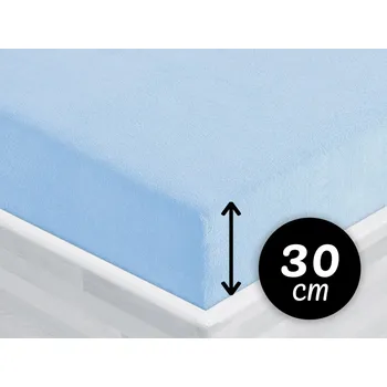 Prostěradlo Froté napínací prostěradlo na vysokou matraci FR-014 Nebesky modré 90 x 220 - výška 30 cm