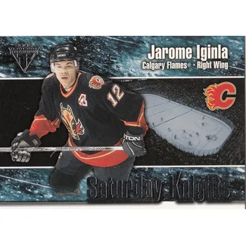 Karetní hra insert karta JAROME IGINLA 02-03 Titanium Saturday Knights číslo 1