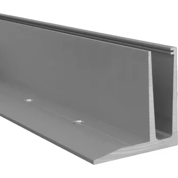 Stavební profil hliníkový profil - spodní lišta skla, vrchní kotvení - kotvící profil na skleněné zábradlí, pro sklo 12-22 mm, povrchová úprava brus, délka 5 m, cena za kus