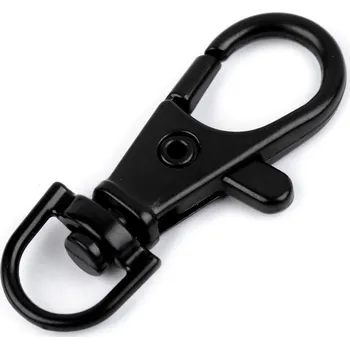 Kovová karabina otočná, průvlek 10 mm, barva 6 černý lak