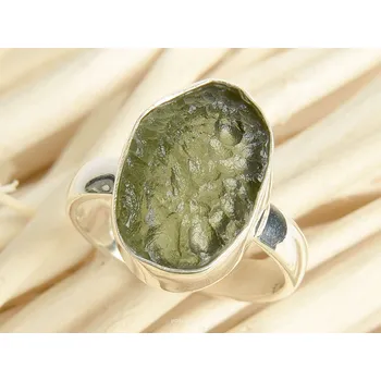 Prsten Vltavín surový prsten vel.53 Ag 925/1000 4,3g