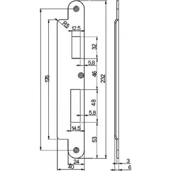 Dveřní kování EL000503 EL322 Protiplech (4622) DIN - univerzální