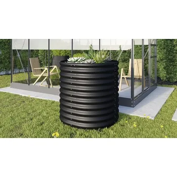 Vyvýšený záhon Vyvýšený záhon Vitavia Vita 858 Rund Ø 82,1 x 86 cm plechový černý