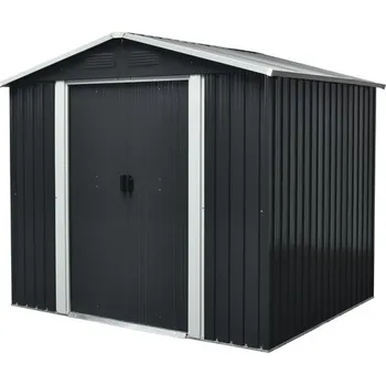 Zahradní domek Plechový zahradní domek PERGART Dresden II 86 226 x 162 cm břidlicově šedý