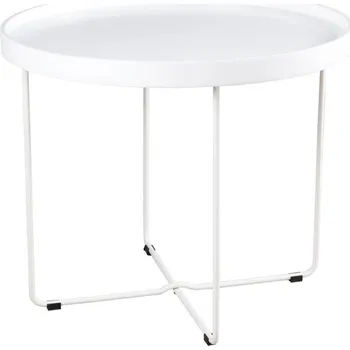 Konferenční stolek Bílý lakovaný kulatý konferenční stolek Somcasa Dave 60 cm