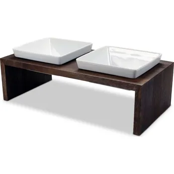 Miska pro psa Pet Amour Dvojmiska pro psy a kočky Meshidai Walnuss Velikost: M