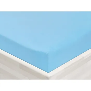 Prostěradlo Jersey napínací prostěradlo JR-017 Azurově modré 160 x 200 - výška 20 cm