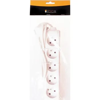 elektrický kabel Libox 5 zásuvek, bílá, 1,5 m (LB0084-1,5)