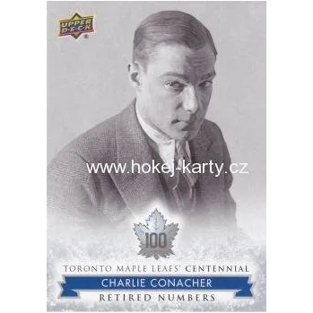 Karetní hra insert karta CHARLIE CONACHER 17-18 Toronto Centennial Retired Numbers
