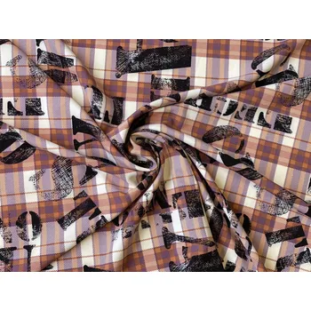 Krepová šatovka potisk