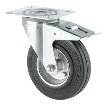 Pojezdové kolečko Alpha TENTE Kolečko pro lehká transportní zařízení 125mm, s brzdou, plotýnka, 3377DVR125P62