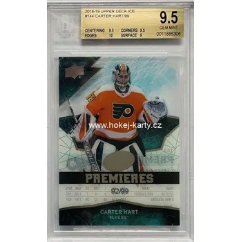 Sběratelství insert RC karta CARTER HART 18-19 UD Ice Premieres /99