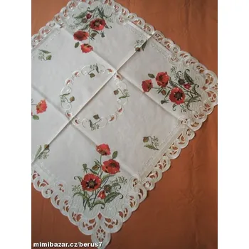 ubrus UBRUS vyšívaný 85 x 85 VLČÍ MÁKY