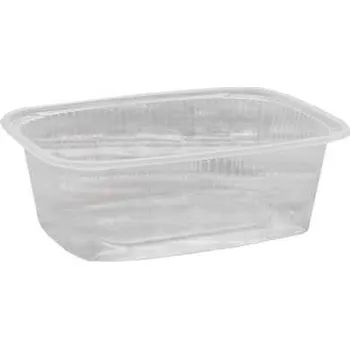 Jednorázové nádobí vanička hranatá měkká 250 g, PP - transparentní (100 ks/balení)