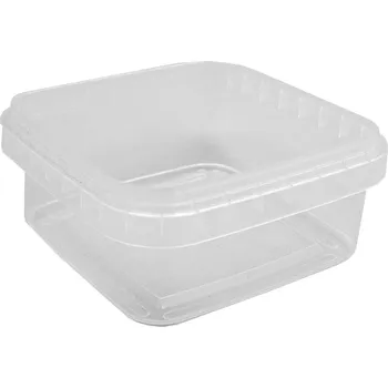 Dóza na potraviny dóza čtvercová 600 ml, PP - transparentní (10 ks/balení)