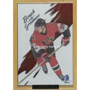 Sběratelská karetní hra insert karta JASON SPEZZA 03-04 BAP Brush with Greatness číslo 6