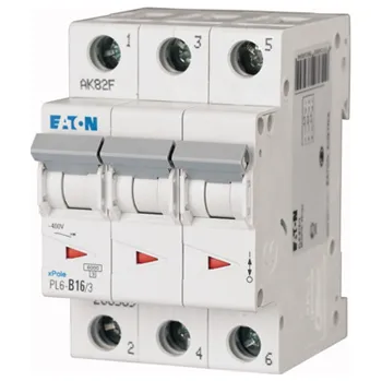 Jistič PL6-B16/3 jistič 3-P, B, 16A, 6kA, EATON
