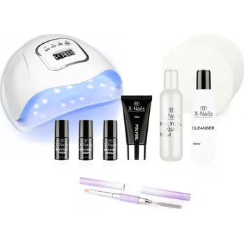 Umělé nehty Sada na poly gelové nehty s lampou 180W – sada na polygel POLY MAX (kelímek na liquid zdarma jako dárek) (Startovací sada na polygel nehty s lampou 180W - POLY MAX)