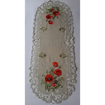 ubrus UBRUS vyšívaný VLČÍ MÁKY na tmavém 110 x 43