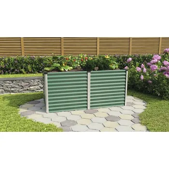 Vyvýšený záhon Vyvýšený záhon Vitavia Linus 858 plechový 96,2 x 187,7 x 86 cm zelený/hliník