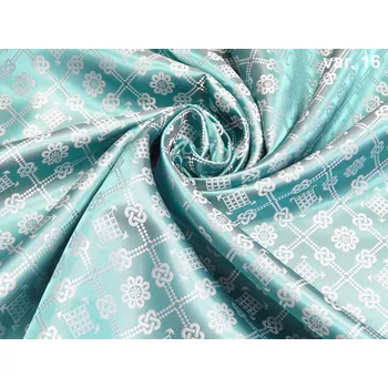 HEDVA ČESKÝ BROKÁT Luxusní brokát 160 51323 KOSOČTVEREC S ROZETAMI tyrkysová | 16