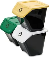 Plastmeccanica Poker Bin 3x 30 l koš na tříděný odpad černý