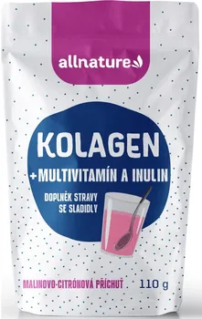 Allnature Kolagen + multivitamíny a inulin malina/citron 110 g