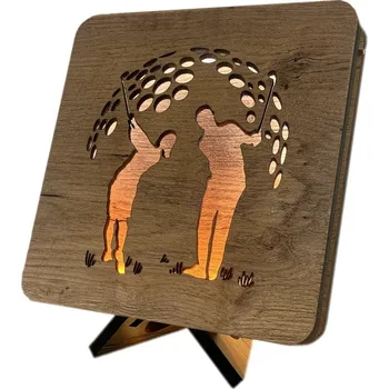 Lampička Li-Go "Golf" lampa 19x19cm provedení povrchu: dub