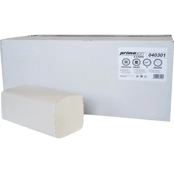 Papírový ručník Papírové ručníky, 1vr. V, bílé, 5000 ks (24x21cm)