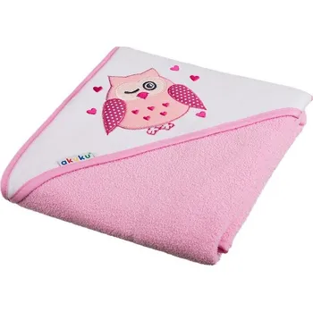 Dětská osuška s kapucí 80x80 cm Akuku Animals Barva: Pink Owl