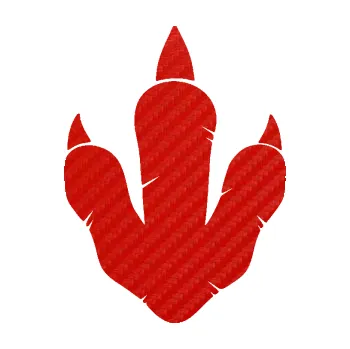 samolepka Dinosaurus stopa 002 (53 - 3D karbon červený) SAMOLEPKA NA AUTO, NÁLEPKA, FÓLIE, POLEP, TUNING, VLASTNÍ TEXT, TISK, AUTOSAMOLEPKY.cz, POLEPY, OBRÁZEK, LOGO, 3D STICKERS