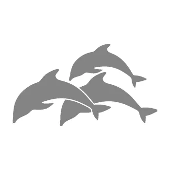 Samolepící dekorace SAMOLEPKA Delfíni 001 levá (17 - šedá) NA AUTO, NÁLEPKA, FÓLIE, POLEP, TUNING, VLASTNÍ TEXT, TISK, AUTOSAMOLEPKY.cz, POLEPY, OBRÁZEK, LOGO, SAMOLEPKY