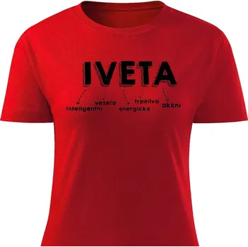 Dámské tričko Iveta Barva: Červená, Velikost: L