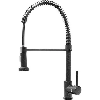 Vodovodní baterie Kuchyňská baterie se sprchou SPIRAL černá s texturou žuly