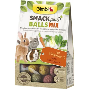 Krmivo pro hlodavce Gimbi Snack Plus kuličky MIX 50 g