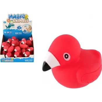 Teddies Plameňák zvířátko svítící ve vodě plast 6cm na baterie 24ks v boxu