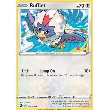 Sběratelská karetní hra Pokémon SIT 148/195 Rufflet - Silver Tempest Stav: Near Mint, Verze: REVERSE HOLO