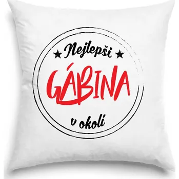 Dekorativní polštářek Polštář - Nejlepší Gábina v okolí