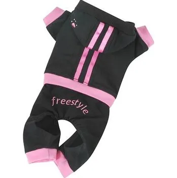 Obleček pro psa Teplákovka Freestyle - černá/růžová L